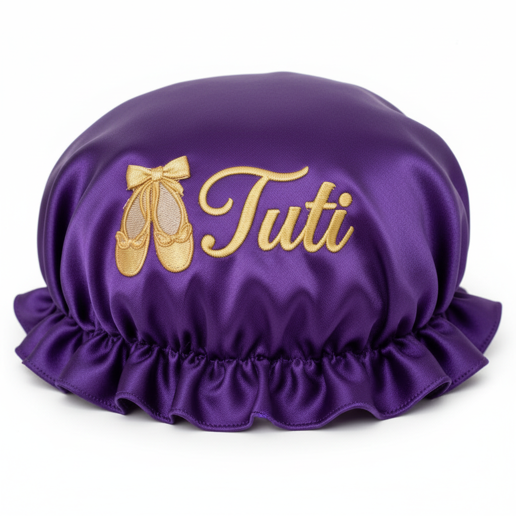 Custom Baby Bonnet - Royal Purple Tuti with ballet shoes