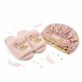 Custom Bedroom Slippers with Matching Bonnet Set
