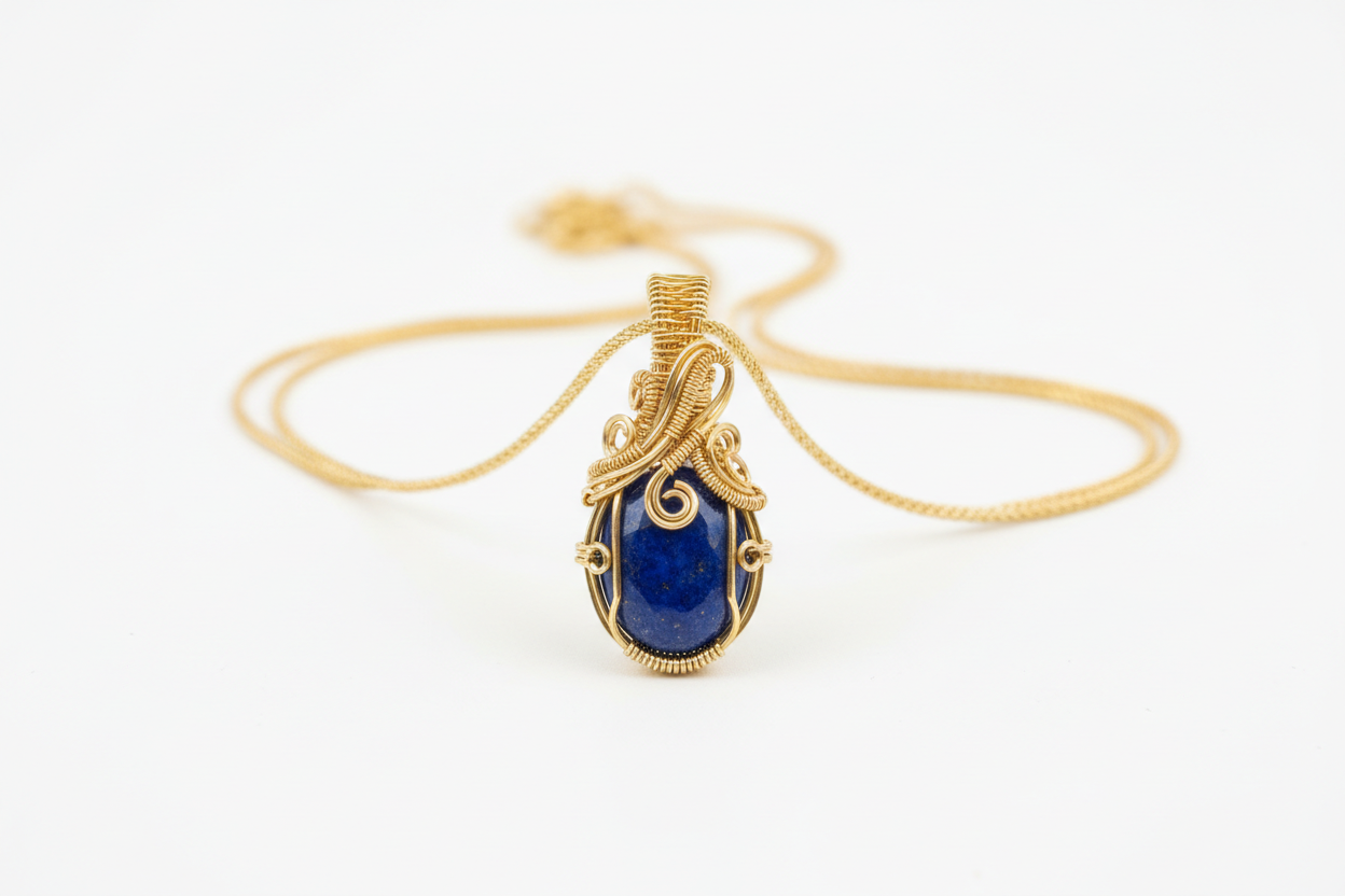 Wire-Wrapped Pendant Necklace