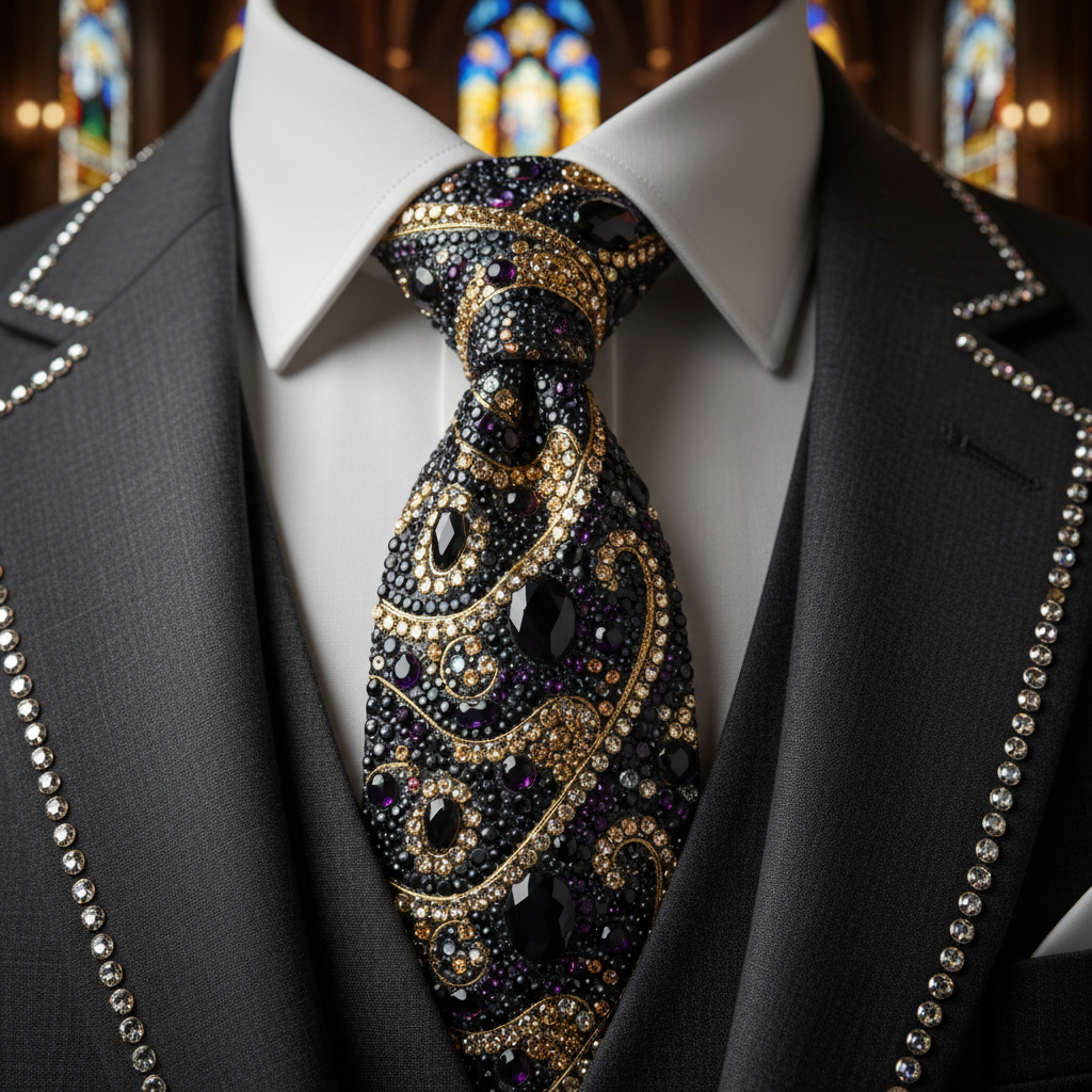 Junk Tie Rhinestone Bling Tie