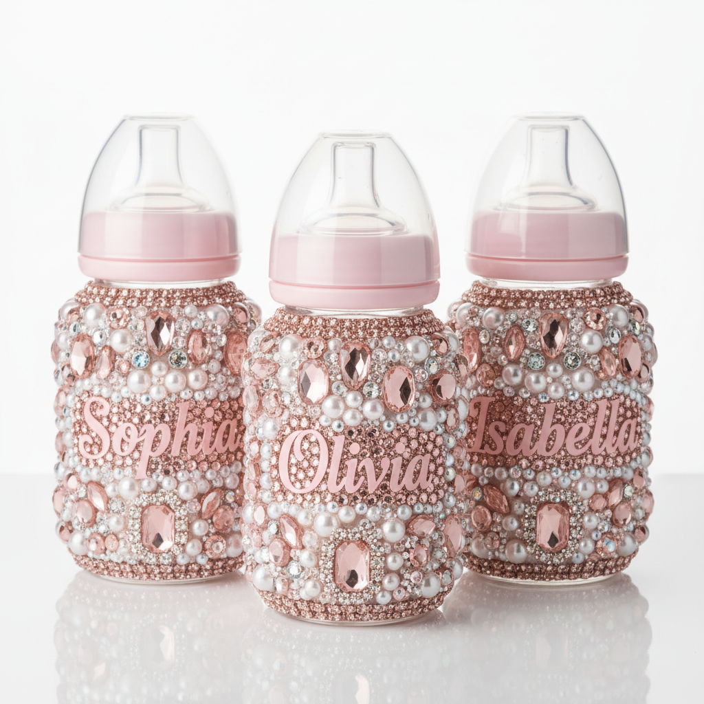 Custom Baby Bottles Bedazzled