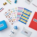 Personalized waterproof kids name label sticker sheets in multiple themes