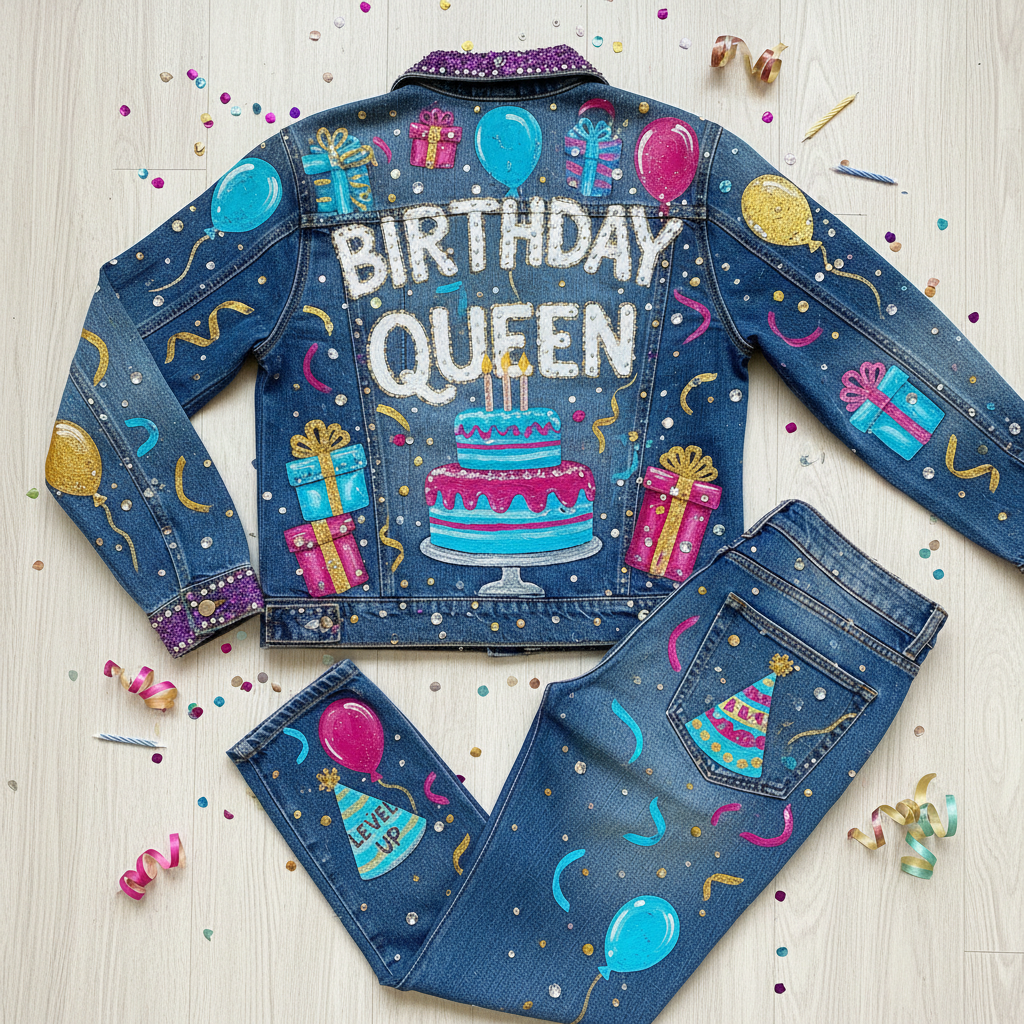 Custom Birthday Denim Set